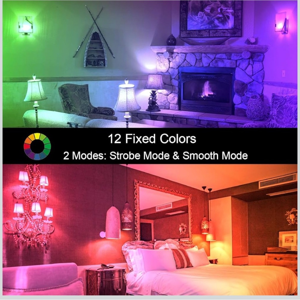 Color Changing LED Light Bulbs with 3 Remotes- 8 pack - Picture 3 of 11